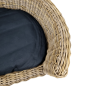 Preview: Rundes Hundebett Rattan - mit Kissen - 87x80x33 cm - Hundebett Korbgeflecht