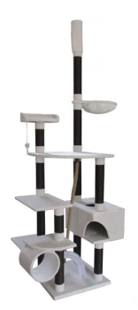 Luxus Kratzbaum - Sisal - höhenverstellbar - 60x60x235 - 250 cm - Weiß