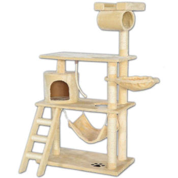 Kratzbaum - Sisal - Plüsch - 70x41x141 cm - Beige