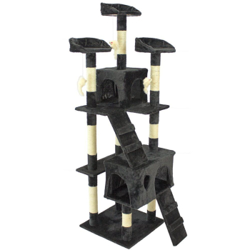 Kratzbaum - 50x50x170 cm - 3 Plattformen - schwarz