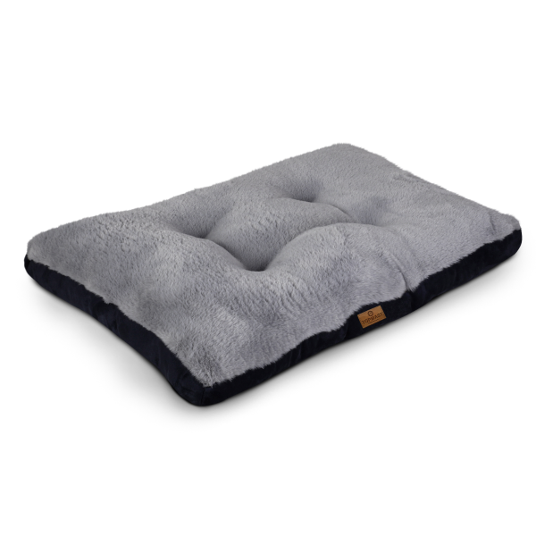Ökologisches Hundekissen - 80x60 cm - Recyclingmaterial - PU-Beschichtung - silberfarbig