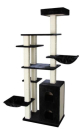 Luxus Kratzbaum - Sisalseil - 140x62x217 cm - Farbe schwarz